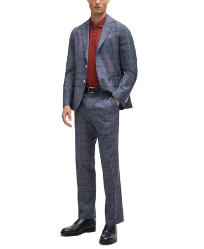 Hugo Boss Boss By  Men's Slim-fit Micro-patterned Jacket In Open Blue
