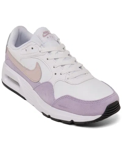 Shop Nike Women's Air Max Sc Casual Sneakers From Finish Line In White,violet Mist,black,pink