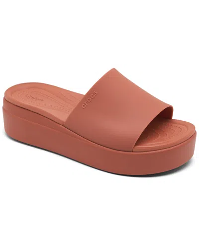 Shop Crocs Women's Brooklyn Slide Sandals From Finish Line In Spice