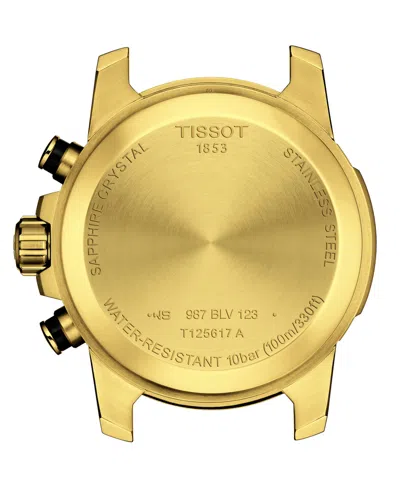 Shop Tissot Men's Swiss Chronograph Supersport Gts Gold Pvd Stainless Steel Bracelet Watch 46mm In No Color