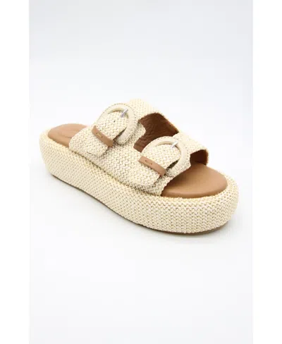 Shop Gentle Souls Women's Theresa Slip-on Sandals In Natural Raffia Leather