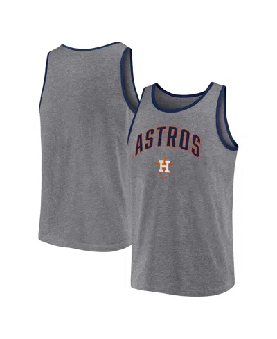 Shop Profile Men's  Heather Charcoal Houston Astros Big And Tall Arch Over Logo Tank Top