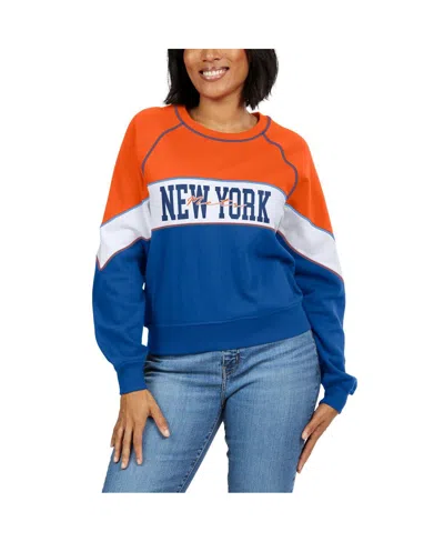 Shop Wear By Erin Andrews Women's  Red, Royal New York Mets Crewneck Pullover Sweatshirt In Red,royal
