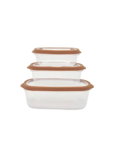 Shop Sedona 6 Piece Rectangle Plastic Storage Container Set In Brown
