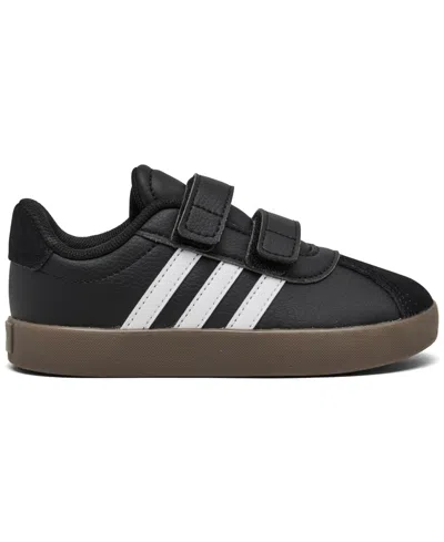 Shop Adidas Originals Toddler Kids Vl Court 3.0 Fastening Strap Casual Sneakers From Finish Line In Black,white
