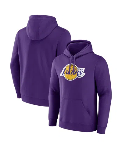 Fanatics Branded  Purple Los Angeles Lakers Primary Logo Pullover Hoodie In Purple