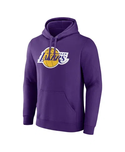 Fanatics Branded  Purple Los Angeles Lakers Primary Logo Pullover Hoodie In Purple