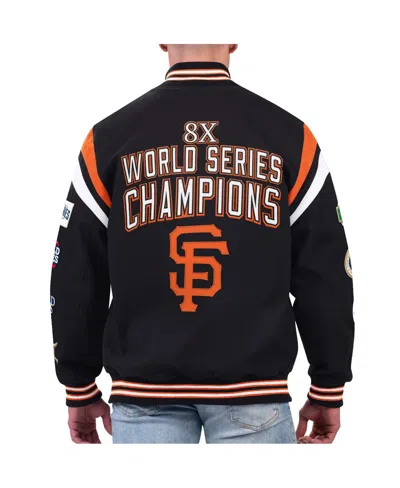 Shop G-iii Sports By Carl Banks Men's  Black San Francisco Giants Quick Full-snap Varsity Jacket