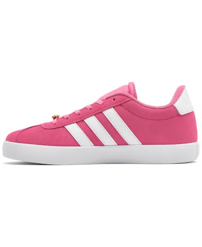 Shop Adidas Originals Big Girls Vl Court 3.0 Casual Sneakers From Finish Line In Pink,white
