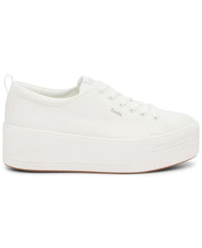 Keds Women's Skyler Canvas Lace-up Platform Casual Sneakers From Finish Line In White