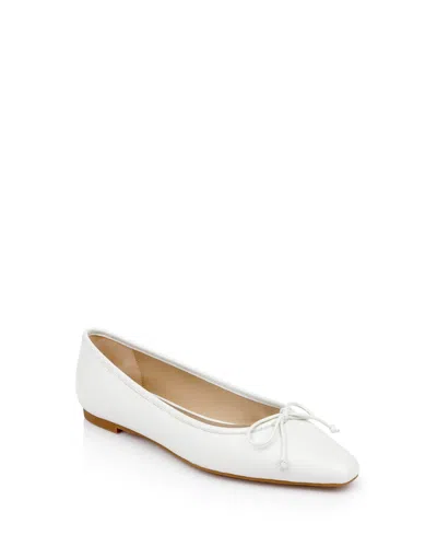 Shop Badgley Mischka Women's Cam Sheer Mesh Evening Ballet Flats In White Leather