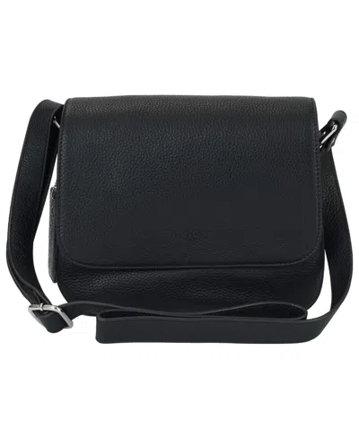 Shop Mancini Pebble Alison Leather Crossbody Handbag In Black