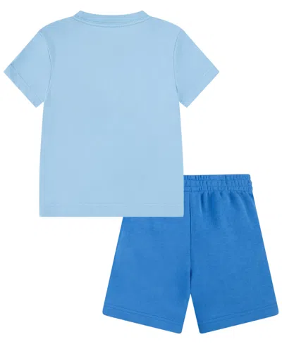 Shop Nike Toddler Boys Fleece Short Set In Light Photo Blue