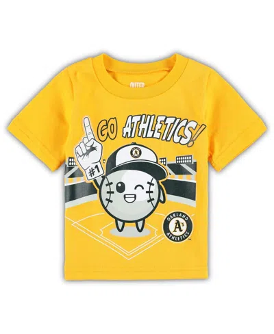 Shop Outerstuff Baby Boys And Girls Gold Oakland Athletics Ball Boy T-shirt
