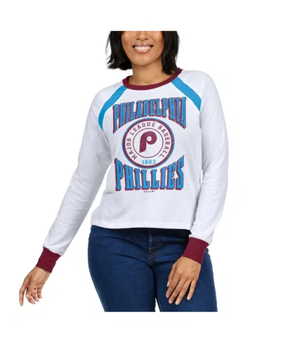 Wear By Erin Andrews White Philadelphia Phillies Raglan Long Sleeve T-shirt In White