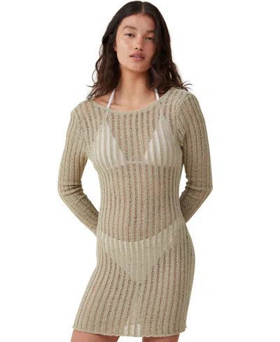 Shop Cotton On Women's Ladder Knit Mini Dress In Desert Sage