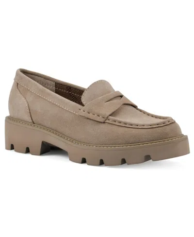 Shop White Mountain Women's Gunner Lug Sole Loafers In Beachwood Leather