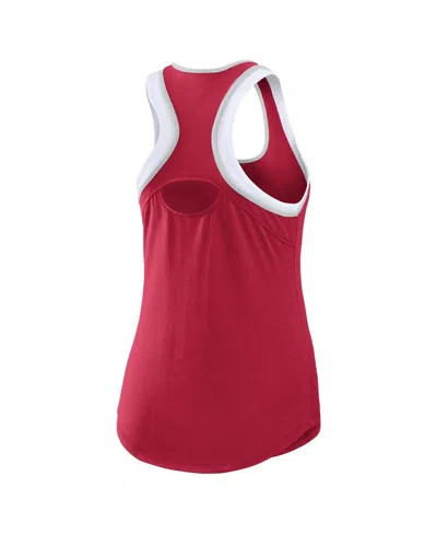 Wear By Erin Andrews Women's  Crimson Alabama Crimson Tide Open Hole Razorback Tank Top In Crimson