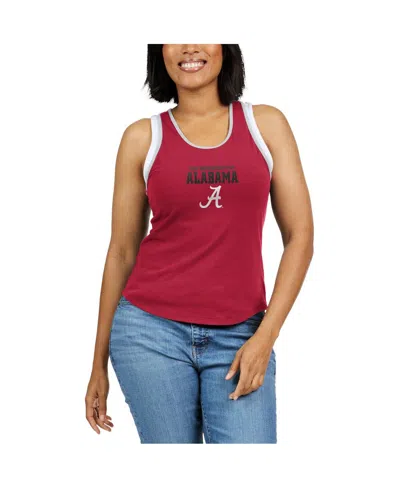 Wear By Erin Andrews Women's  Crimson Alabama Crimson Tide Open Hole Razorback Tank Top In Crimson