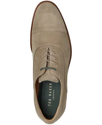 Shop Ted Baker Men's Oxford Dress Shoes In Khaki