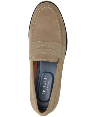 Ted Baker Parliament Penny Loafer In Khaki