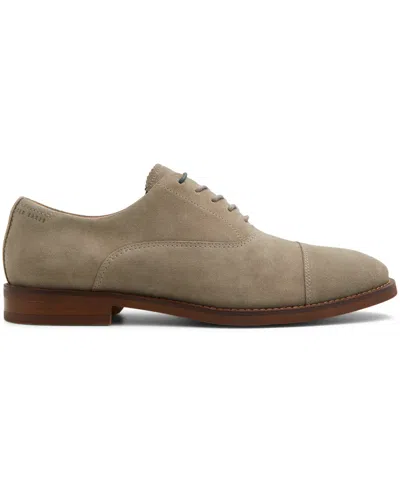 Shop Ted Baker Men's Oxford Dress Shoes In Khaki