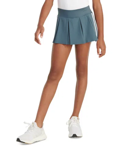 Shop Adidas Originals Big Girls Detached Waistband 3-stripes Pleated Stretch Woven Skort In Preloved Ink