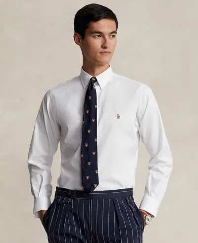 Shop Polo Ralph Lauren Men's Purepress Cotton Oxford Shirt In White