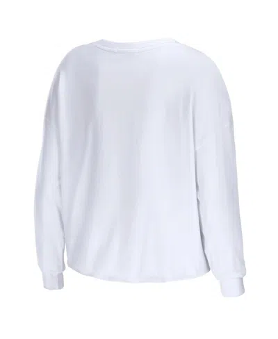 Wear By Erin Andrews White Oregon Ducks Diamond Long Sleeve Cropped T-shirt In White