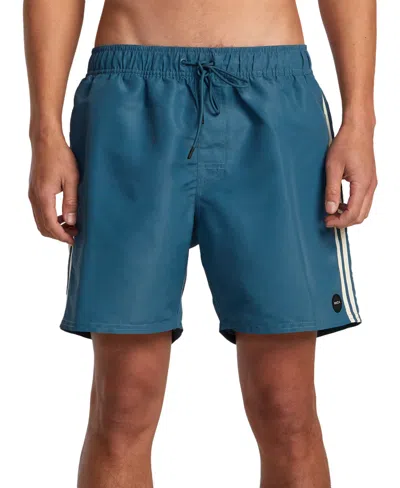 Shop Rvca Men's Breakout Elastic Waist Shorts In Duck Blue