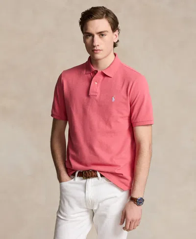 Shop Polo Ralph Lauren Men's Classic-fit Mesh Polo In Pale Red