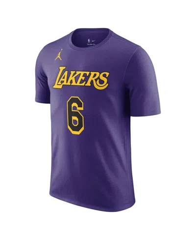Shop Jordan Men's  Lebron James Purple Los Angeles Lakers 2022/23 Statement Edition Name And Number T-shir