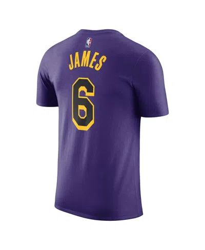 Shop Jordan Men's  Lebron James Purple Los Angeles Lakers 2022/23 Statement Edition Name And Number T-shir