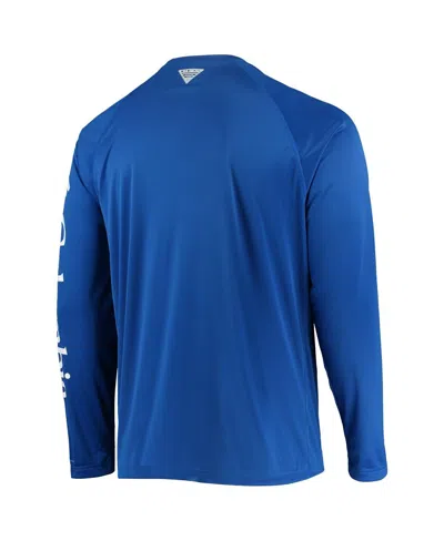 Columbia Royal Kentucky Wildcats Pfg Terminal Tackle Raglan Omni-shade Long Sleeve T-shirt In Royal