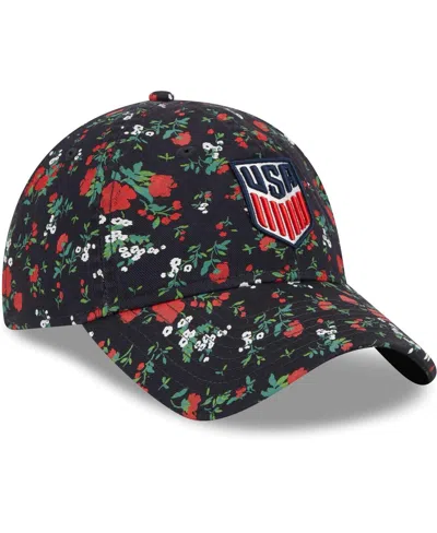 Shop New Era Women's  Navy Usmnt Bouquet 9twenty Adjustable Hat