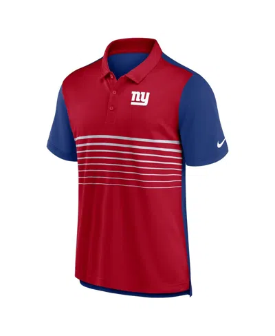 Shop Nike Men's  Royal, Red New York Giants Fashion Performance Polo Shirt In Royal,red