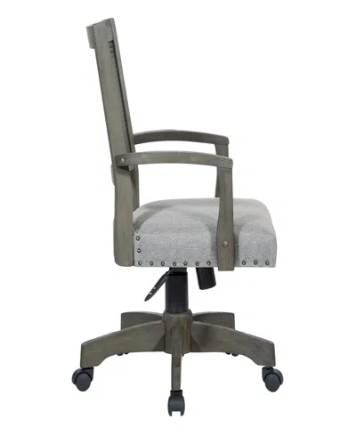 Shop Office Star Deluxe Solid Wood And Cane Back 26.4" X 42" Bankers Chair With Antique-like Gray Finish Frame And Gr In Antique-like Gray,gray
