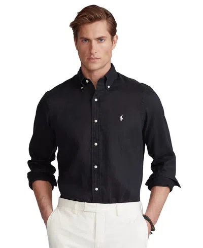Shop Polo Ralph Lauren Men's Classic Fit Linen Shirt In Polo Black