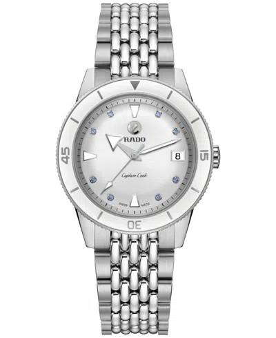 Rado Women's Swiss Automatic Captain Cook Stainless Steel Bracelet Watch 37mm Gift Set In No Color