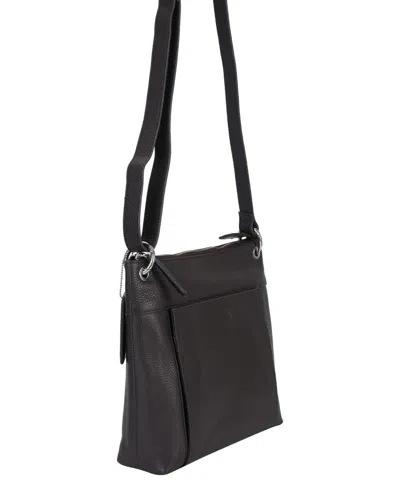 Shop Mancini Pebble Trish Leather Crossbody Handbag With Organizer In Black