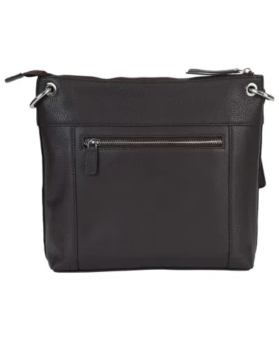 Shop Mancini Pebble Trish Leather Crossbody Handbag With Organizer In Black
