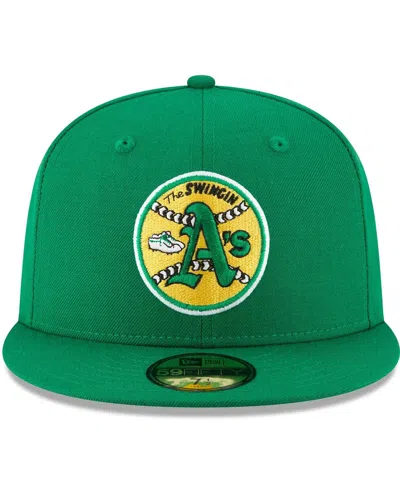 Shop New Era Men's  Green Oakland Athletics Cooperstown Collection Wool 59fifty Fitted Hat