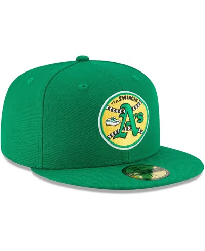 Shop New Era Men's  Green Oakland Athletics Cooperstown Collection Wool 59fifty Fitted Hat
