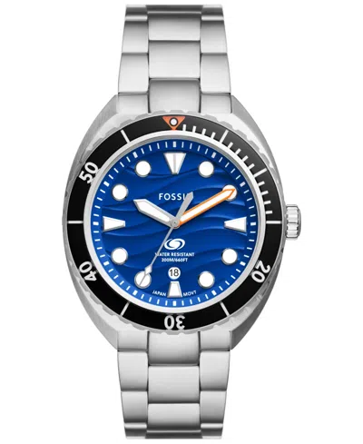 Fossil Men's Breaker Three-hand Date Stainless Steel Watch 42mm In Silver-tone