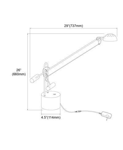 Dainolite 28" Metal 8w Led Desk Lamp In Black