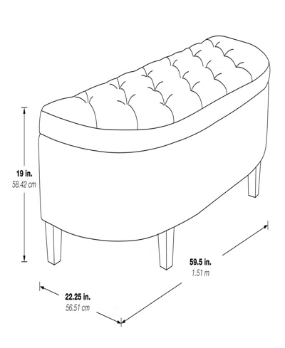Shop Office Star Jaycee 59.5" W Storage Bench In Wood With Linen Fabric Upholstery