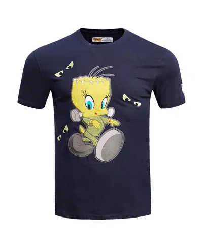 Freeze Max Men's And Women's Black Looney Tunes Franken Tweety T-shirt In Navy
