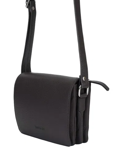 Shop Mancini Pebble Leather Connie Crossbody Handbag In Navyblue