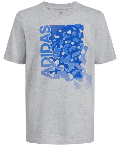 Shop Adidas Originals Big Boys Short Sleeve Camo Hook Heather T-shirt In Med Grey Heather
