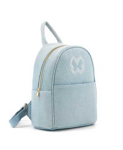 Shop Like Dreams Nabi Denim Rhinestone Small Backpack In Denim Blue
